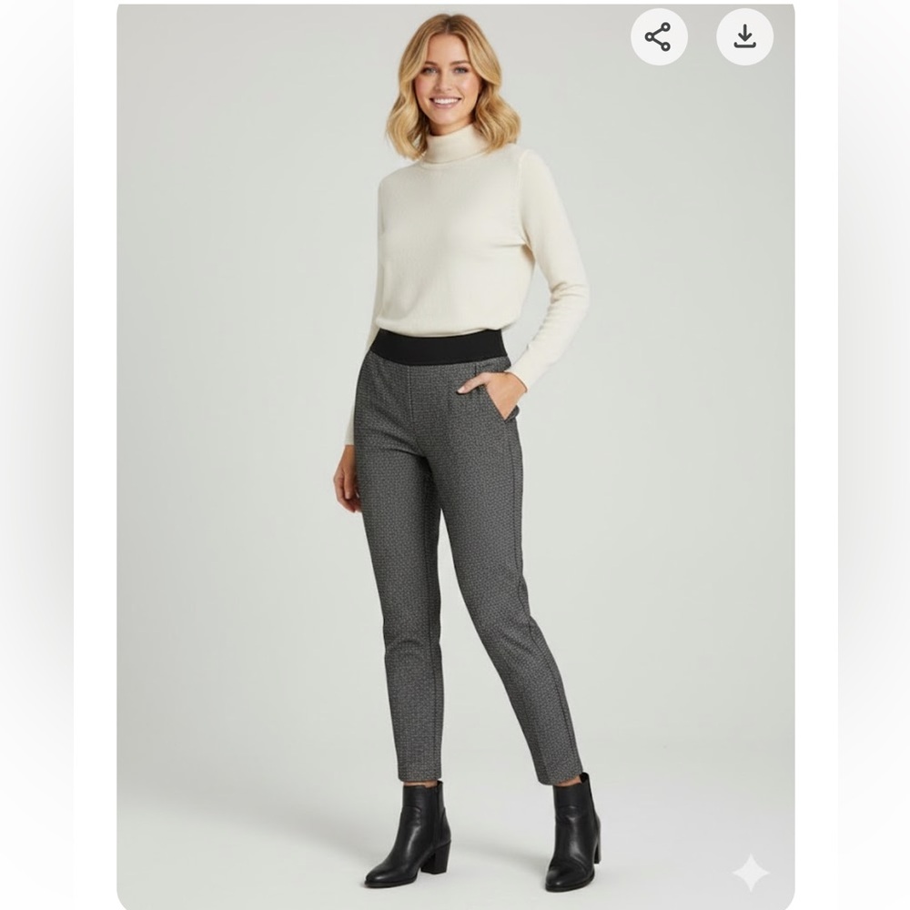 Stella McCartney Tweed knit black and white ankle zip jeggings size 40